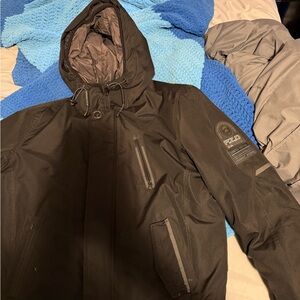Point Zero Men's Dark Brown Hooded Performance Jacket